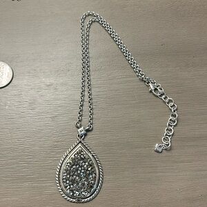 Brighton Necklace with saying on the back silver copperish rhinestones